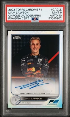 LIAM LAWSON SIGNED F1 TOPPS CHROME AUTOGRAPH CARD 2022 PSA AUTHENTIC - Image 1 of 2