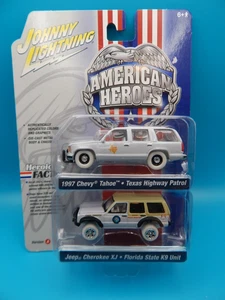 Johnny Lightning American Heroes 1997 Tahoe THP  Cherokee XJ K9 White Lightnin L - Picture 1 of 3