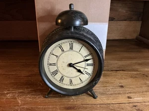 Pottery Barn Shelf Clock ~ Filigree Clock ~ Rustic Bronze~ NEW - Picture 1 of 6