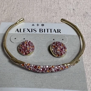 Alexis Bittar Solanales Cristallo Sottile Braccialetto e Orecchini Set NUOVO - Foto 1 di 12
