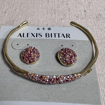 Juego de brazalete y pendientes Alexis Bittar Solanales cristal fino NUEVO Foto 1 de 4