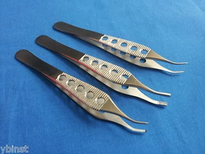 3 STCK. SORTIERT ADSON PLASTISCHE CHIRURGIE ZANGE 4,75 ZOLL GEBOGEN MIT FENESTRIERTEM GRIFF - Bild 1 von 3