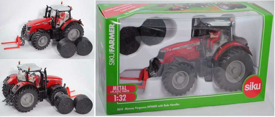 Siku Farmer 8614 Massey Ferguson MF 8680 Dyna-VT mit Ballengabel rot 1:32 - Bild 1 von 1