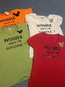 WONDER WHY I’M BROKE disney wonder Cruise T Shirts SET 2xl xl medium small - Picture 1 of 10