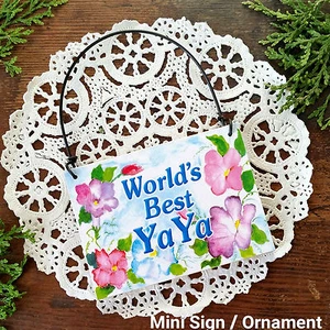 Mini letrero de madera Ya Ya Ya Ya regalo decoración diaria EE. UU. DECOGREET PEQUEÑO ADORNO - Imagen 1 de 4