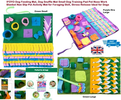 Pet Dog Snuffle Mat Sniffing Treat Foraging Puzzle Feeder Toy Nose Training Pad - Image 1 of 4