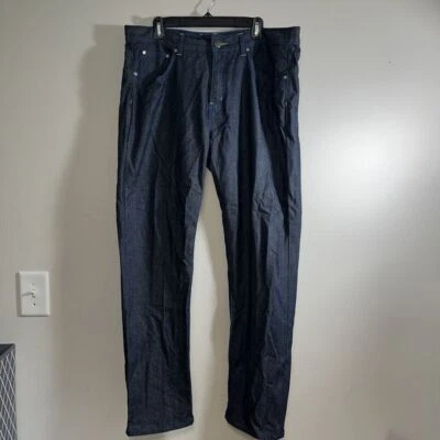 CHAMS Jeans Men's 36X32 Dark Blue With Green/Blue Embroidery Relaxed Fit Y2k - Image 1 of 4