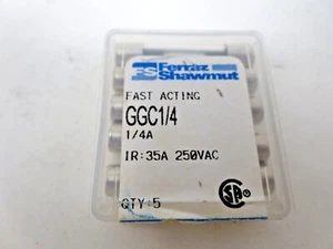 Ferraz Shawmut GG1/4 1/4 AMP Fusibili ad azione rapida 3A 250V QTÀ: 5 - Foto 1 di 3