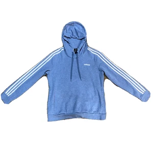 Sudadera con capucha de lana de 3 rayas para mujer Adidas Essentials, tinta tecnológica mel/blanca grande - Imagen 1 de 9