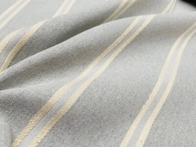 Tessuto jacquard a righe effetto lino materiale arredamento casa - larghezza ... - Immagine 1 di 4