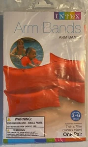 INTEX ~ Inflatable Arm Bands ~ Bright Orange ~ 59640EP ~ 7.5" X 7.5" ~ Brand New - Picture 1 of 2