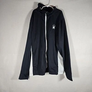 New Mens Spyder Empire Fleece Pockets Jacket Blue/white Small Full Zip - Picture 1 of 12