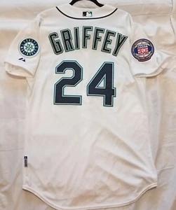 Authentic MAJESTIC, 52 2XL SEATTLE MARINERS, GRIFFEY JR, COOL BASE Jersey SHARP! - Picture 1 of 6