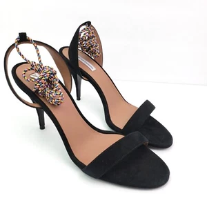 Tabitha Simmons Ace Womens EUR 39.5 US 8-8.5 Black Multi Kidsuede 3.5" Heel Shoe - Picture 1 of 12