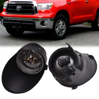 Fit 2007-2013 Toyota Tundra Front Bumper Clear Fog Lights Lamps W/Covers 2pcs - Image 1 of 4