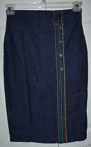 Falda de mezclilla recta hasta la rodilla United Colors of Benetton para mujer talla: EE. UU. 4 - Imagen 1 de 4