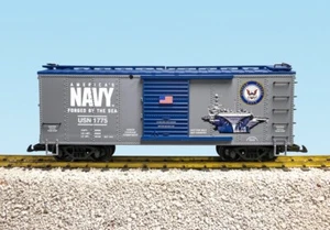 USA Trains Escala G 19130 US NAVY SBC ACORAZADO GRIS/AZUL - Imagen 1 de 1