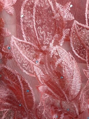 Französische Spitze  Mit Straß In Aprikot Ca. 1,40m   - Bild 1 von 4