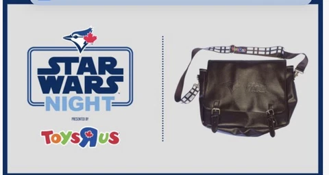 Toronto Blue Jays May 4 Giveaway Star Wars Messenger Bag IN HAND Cover