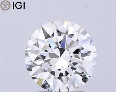 CVD Lab Grown 1.70 CT. Round Cut Diamond E Color VS1 Clarity with IGI Certified - Image 1 of 4