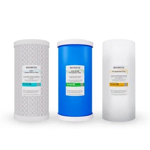 3 Big Blue 10" x 4.5" Sediment Whole House + CTO Filter + Anti-scale - Picture 1 of 9