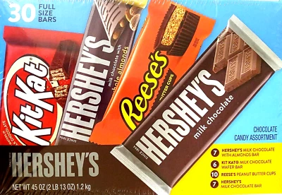 Hershey's Chocolate Variedad Pack Surtido 4 Tipos 30 Barritas EXP 06/2026 Foto 1 de 4