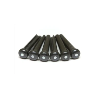Tusq traditional black bridge pins set 5.1mm (6 PCS) with paua dots - Image 1 of 3