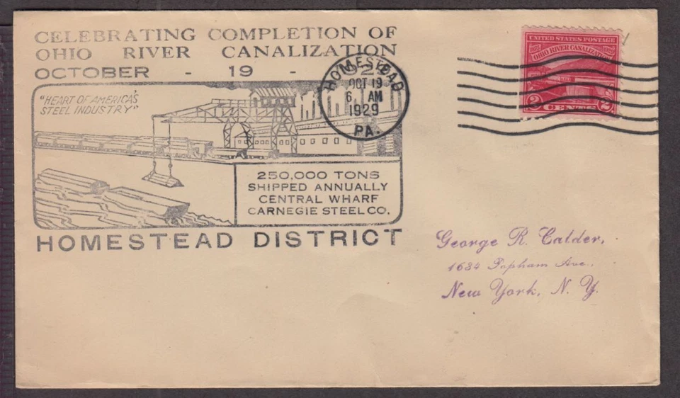 1929 Ohio River Canalization Sc 681-3 rubber stamp cachet FDC - Image 1 of 1