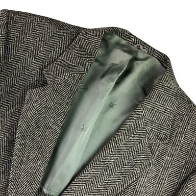 Blazer de colección Arnie de lana tweed de 2 botones forro verde espiga para hombre • 42 R Foto 1 de 4