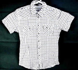 Monarchy Mens M Shirt Pearl Snap Button Short Sleeve Factory Distressed USA LA - Picture 1 of 5