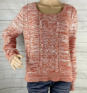 Maglione Vans Junior XL arancione bianco marmorizzato maglia cavo casual caldo pullover - Foto 1 di 12