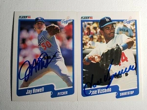 1990 Fleer Dodgers Auto Lot Autograph Signed Cards Jose Vizcaino Jay Howell  - Bild 1 von 3