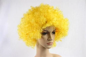 FANCY Dress PARTY Hippy COSTUME Unisex YELLOW Afro WIG (FREE AUST SHIPPING) - Picture 1 of 1
