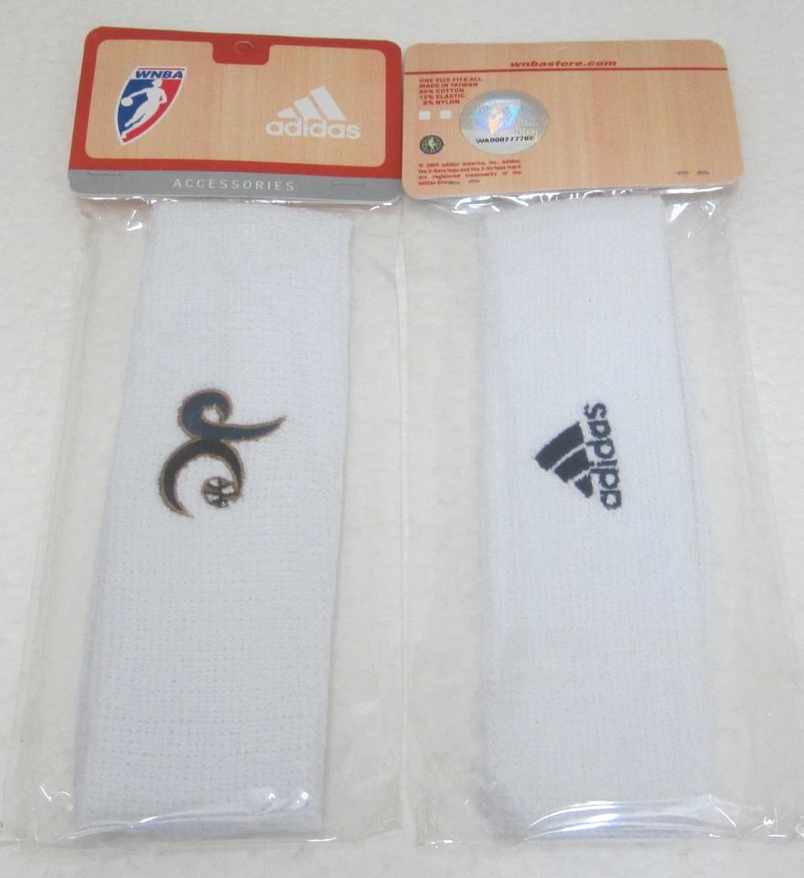 WNBA Washington Mystics White One Size Fits All Sweatband By adidas - Image 1 of 1
