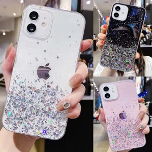 Glitter Case for iPhone 15 14 13 11 12 Pro Max Plus XS 8 7 SE Shockproof Cover - Picture 1 of 15