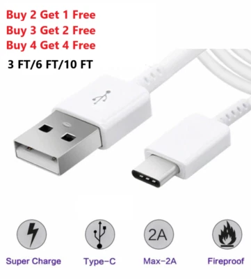 For LG G8X Dual Screen G8 G7 G6 G5 Stylo 4 ThinQ USB Type C Fast Charger Cable  - Image 1 of 4
