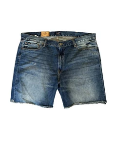 Polo Ralph Lauren Shorts Blue Denim Classic Fit Distressed Rope Dyed Size 42 - Picture 1 of 7