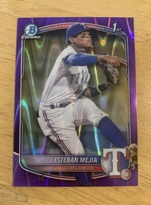 2025 Esteban Mejia 1st Bowman Chrome Purple Raywave Refractor /250 Rangers - Bild 1 von 3