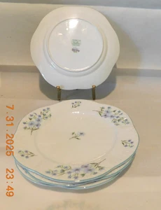 4er Set Shelley BLUE ROCK (ZIERLICH) Dessert Kuchen Teller (7") - Bild 1 von 5