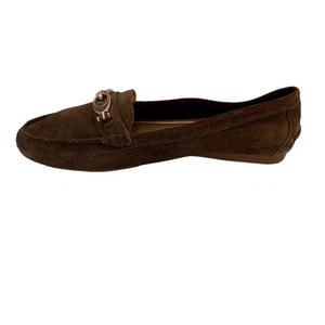 Coach Fortunata Mocasín Caballo Bit Mocasín Zapatos Planos Mujeres 9 Marrón Gamuza LEER - Imagen 1 de 13