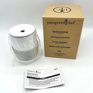Pampered Chef Ceramic Egg Cooker #1529 Microwave New with Box & Instructions - Picture 1 of 8