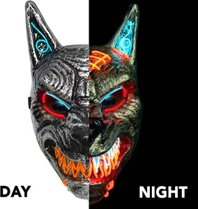 Wolfman LED Maske Halloween Neon Horror |3 Modi | Hartplastik | Premium Qualität - Bild 1 von 7
