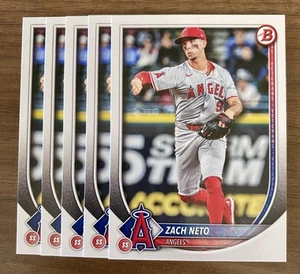2025 Bowman (5) Paper Base card Lot #55 Zach Neto Angels - Picture 1 of 1