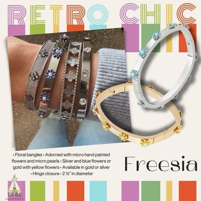 Park Lane FREESIA Yellow Daisy GOLD  Hinged Bangle Bracelet NIB, Retail $126 - Image 1 of 4