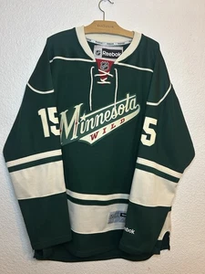 Maglia da hockey Dany Heatley #15 Minnesota Wild Reebok verde bianco NHL uomo 2XL - Foto 1 di 11