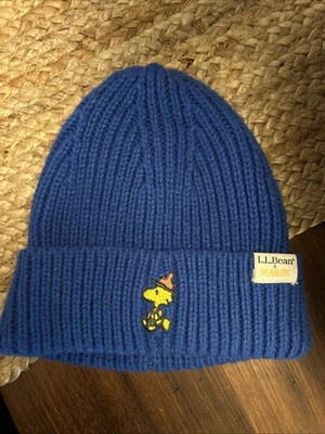 Sombrero Leñoso Niños Jóvenes LLBean X Peanuts Colaboración Azul O/S ¡Nunca Usado! Foto 1 de 4