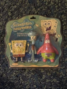 Set 3 figurine pieghevoli Spongebob Squarepants vintage 2001 nuove - Foto 1 di 2