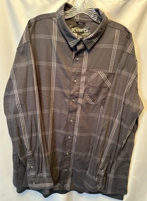 Vertx Size 2XL Guardian Stretch LS Shirt Midnight Pulse Gray Plaid VTX1442-MPP-M - Image 1 of 4