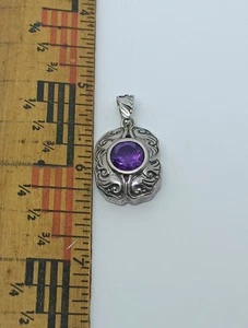 Amethyst Pendant Sterling Silver .925 Elegant - Picture 1 of 4