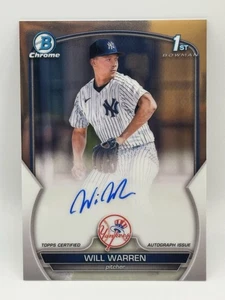 2023 Bowman Chrome Prospect Auto Will Warren #CPA-WW Auto - Picture 1 of 2